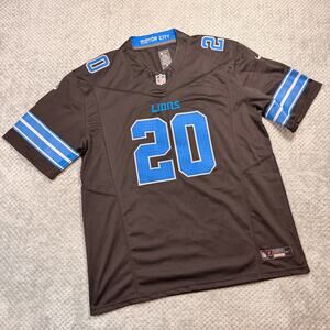 NIKE DETROIT LIONS BARRY SANDERS JERSEY 20 3XL BLACK/BLUE MENS 3XL AUTHENTIC
